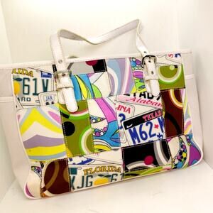 Fashion License Plate Graphics Purse - Stylish Handbag